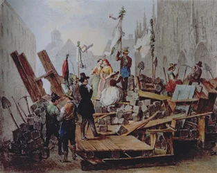 Barricades in the Stephansplatz, Vienna, 1848